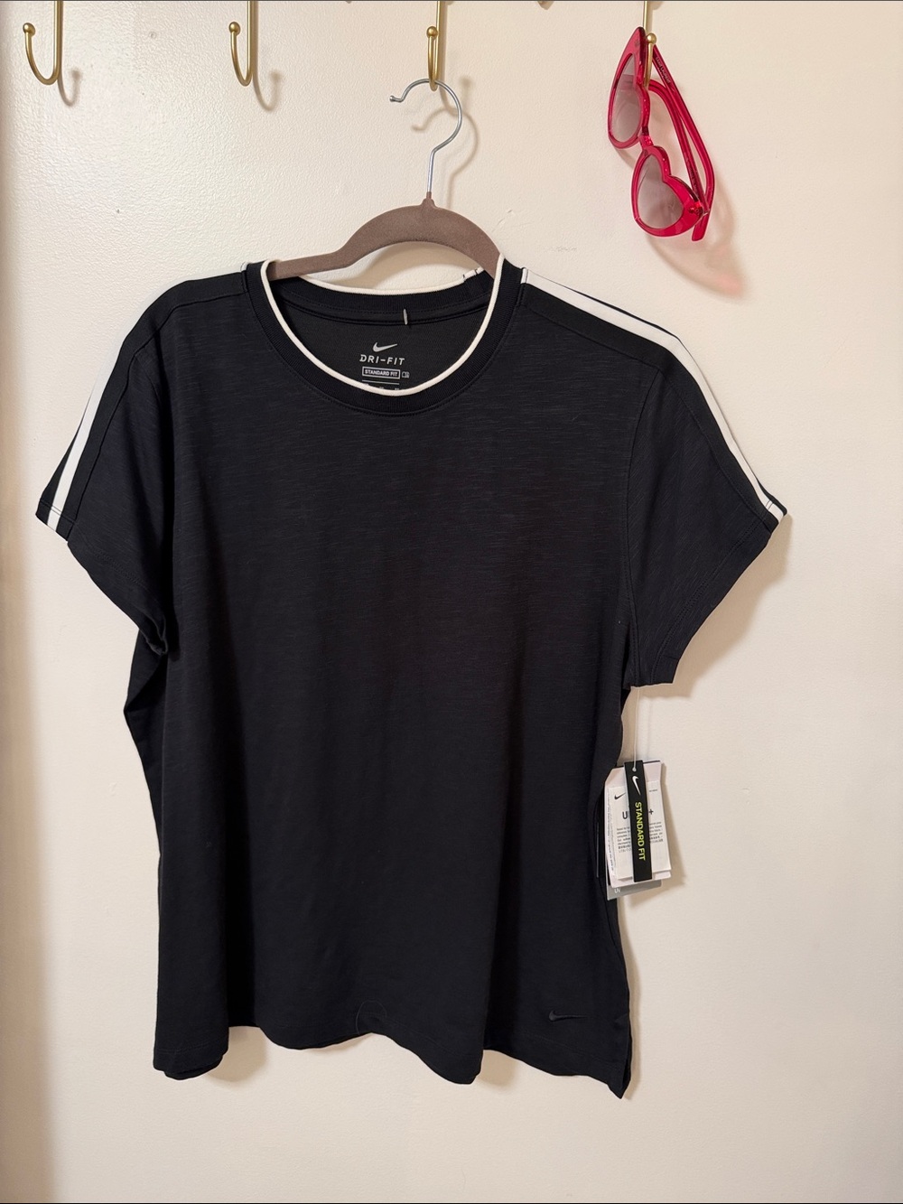 Nike Black Short-Sleeve Tee with White Trim NWT